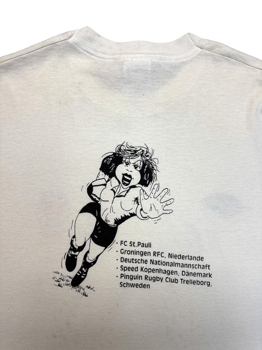 90s Screen Stars Shirt International Rugby Cup FC St. Pauli Weiß L - RareRags
