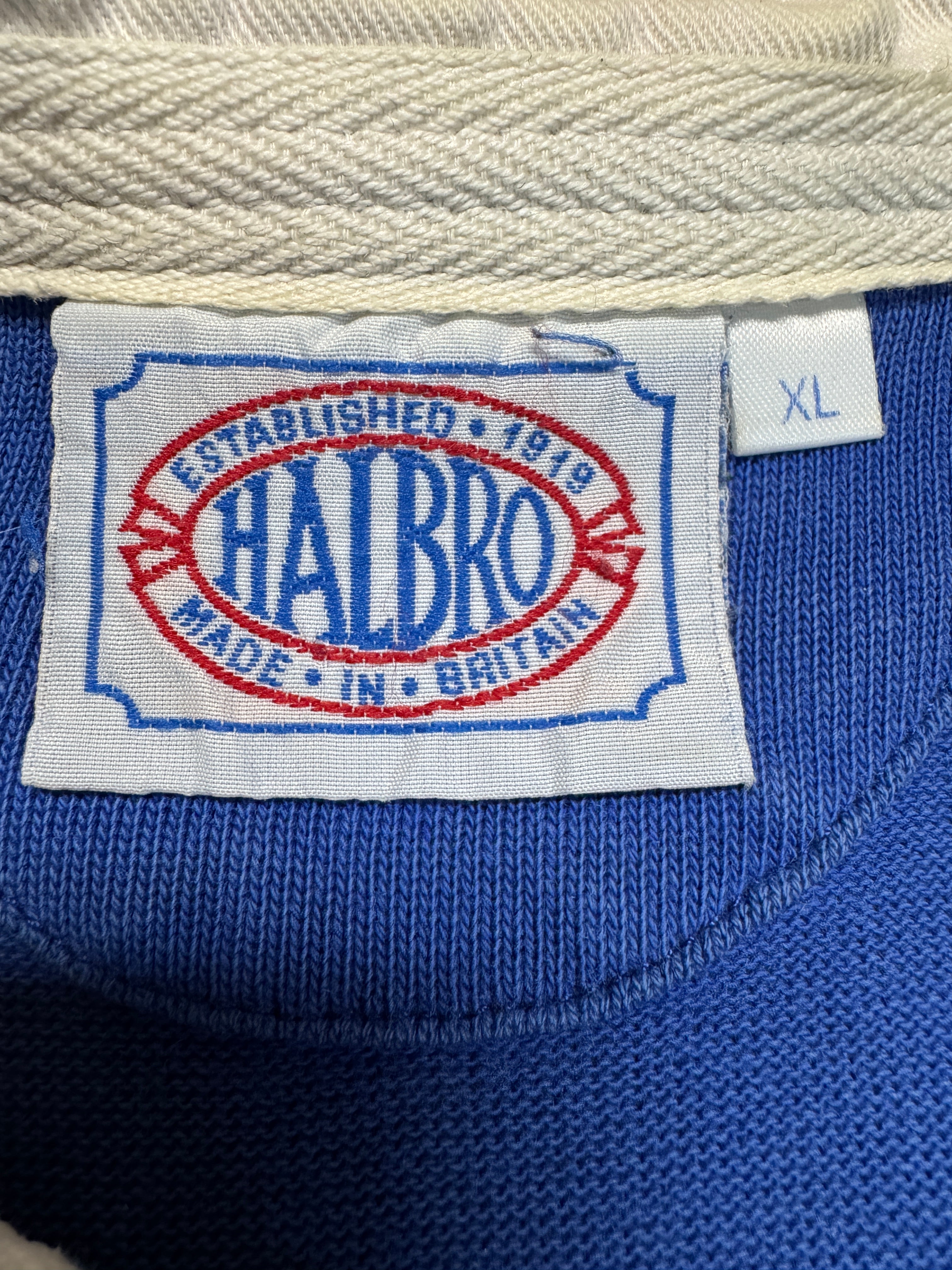 90s Halbro Polo European Rugby Made In Britain Blau XL - RareRags