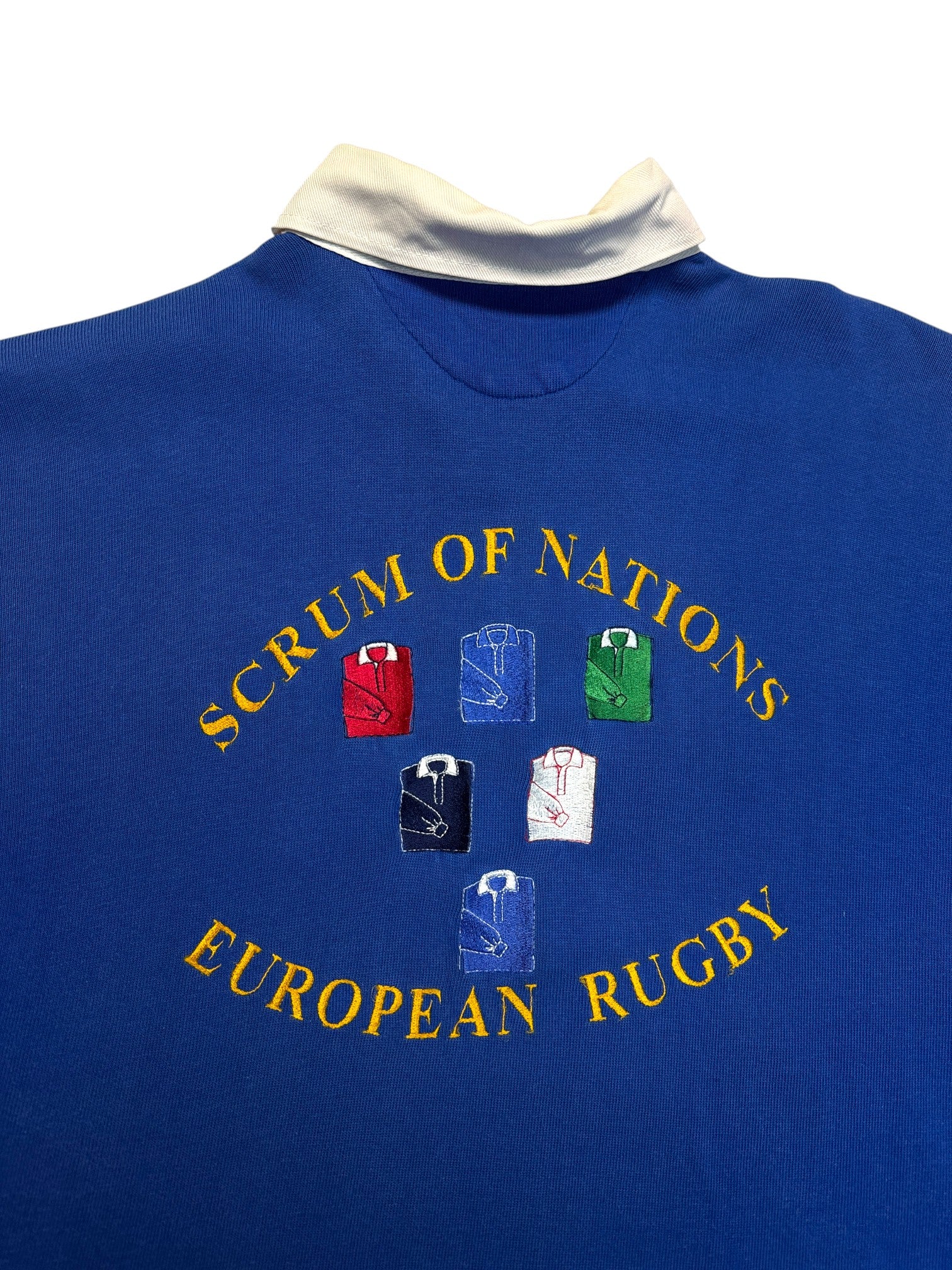 90s Halbro Polo European Rugby Made In Britain Blau XL - RareRags