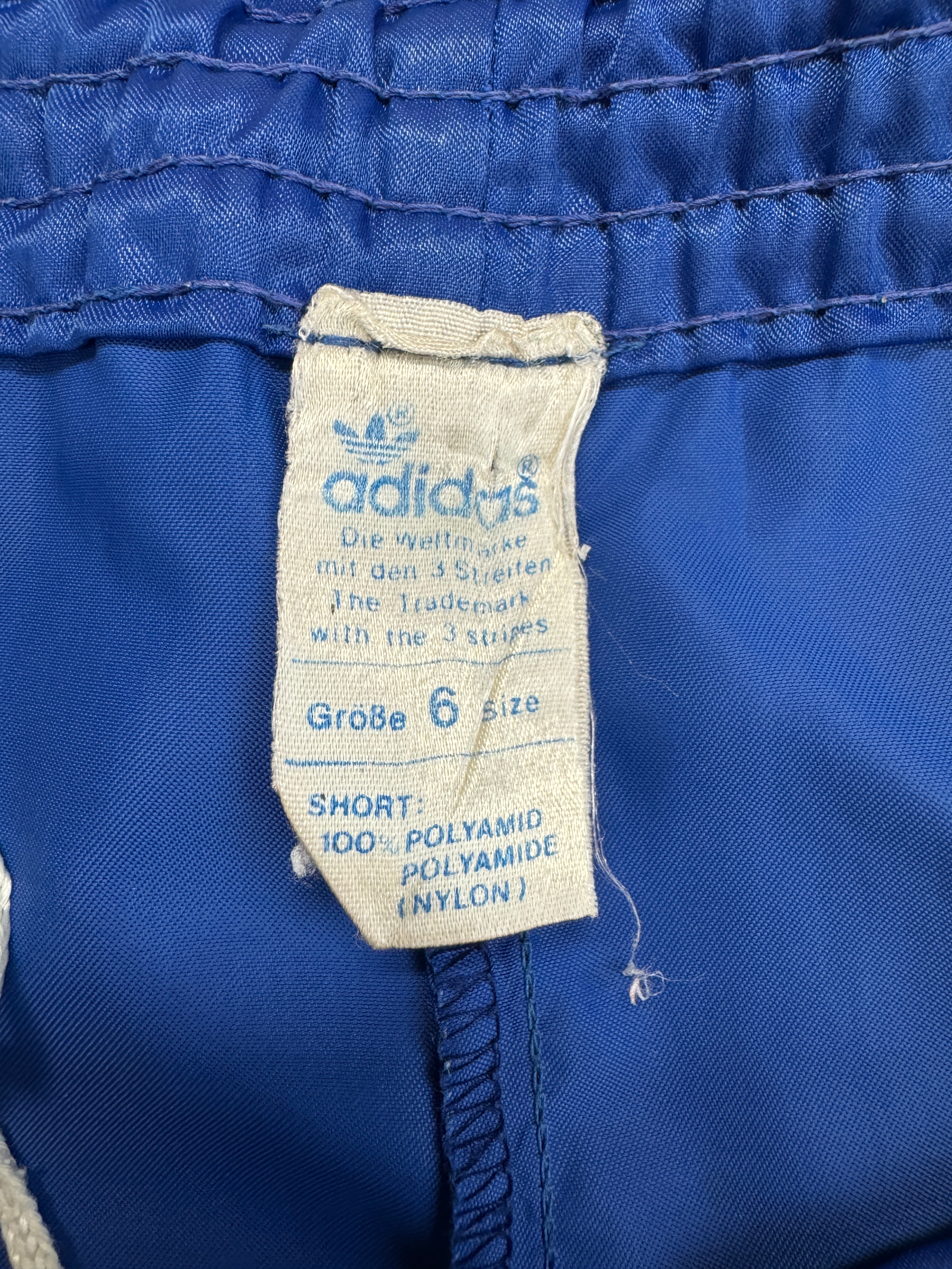 Vintage Adidas Shorts 80s Glanz Sprinter Made In West Germany Blau (6) M-L