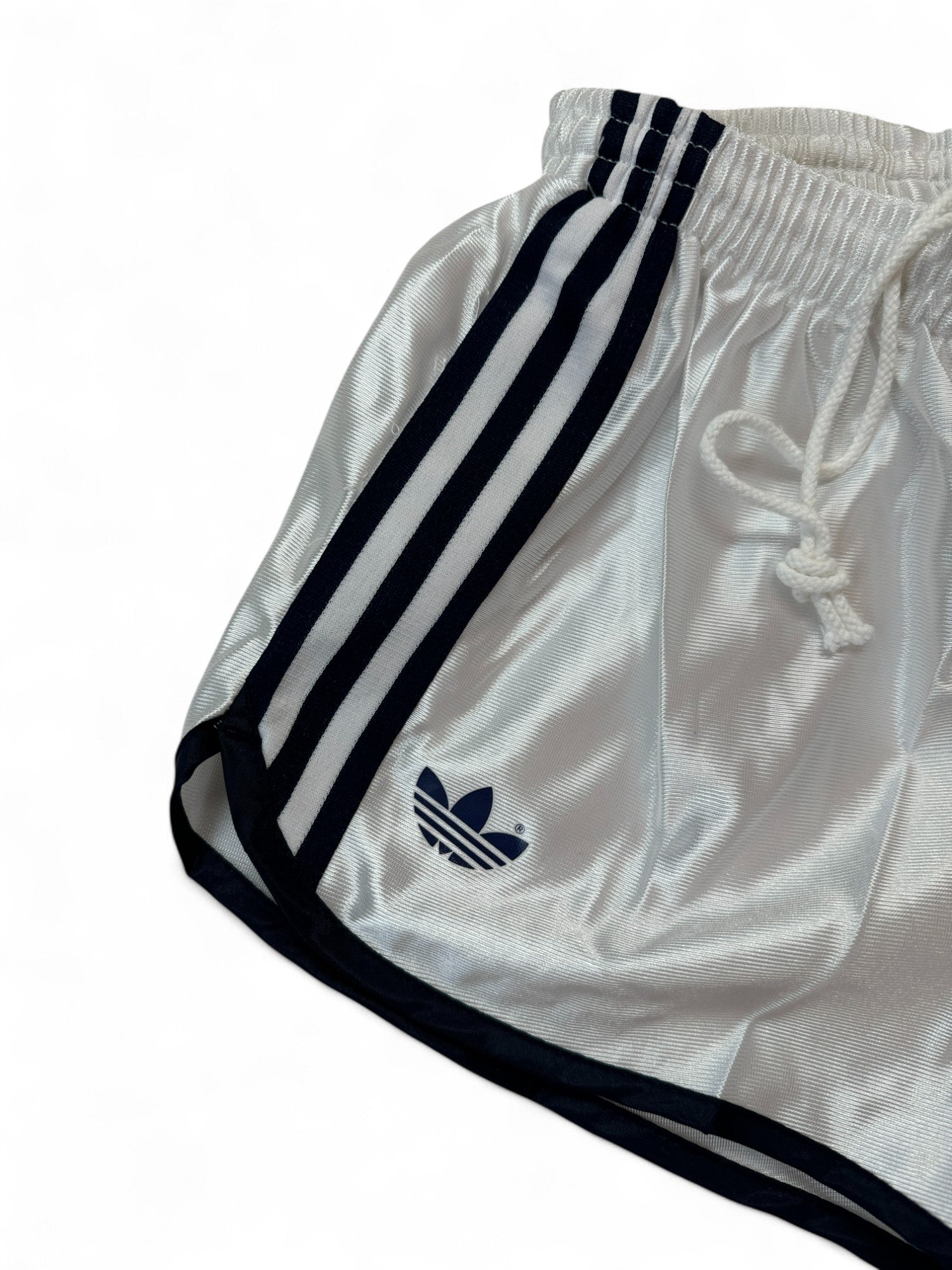 Vintage Adidas Shorts 80s Glanz Sprinter Deadstock Weiß/Silber XXS-XS