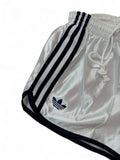 Vintage Adidas Shorts 80s Glanz Sprinter Deadstock Weiß/Silber XXS-XS