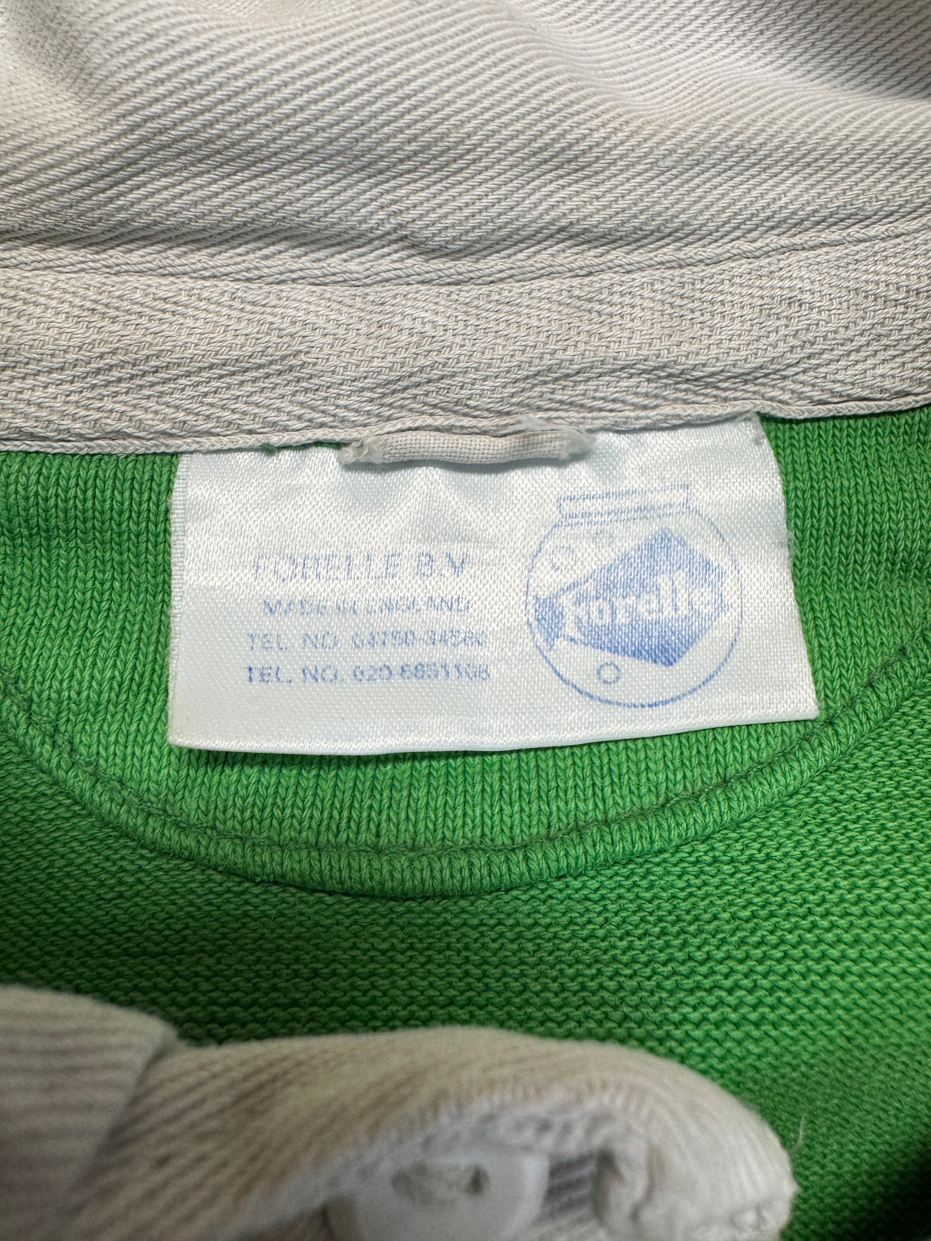 80s Forelle Rugby Polo Made In England Grün Weiß XL - RareRags