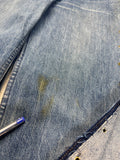 80s Levis Jeans Custom Side Lace Up Orange Tab 230 Blau S-M - RareRags