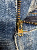 80s Levis Jeans Custom Side Lace Up Orange Tab 230 Blau S-M - RareRags