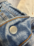 80s Levis Jeans Custom Side Lace Up Orange Tab 230 Blau S-M - RareRags