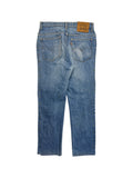 80s Levis Jeans Custom Side Lace Up Orange Tab 230 Blau S-M - RareRags