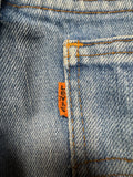 80s Levis Jeans Custom Side Lace Up Orange Tab 230 Blau S-M - RareRags
