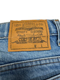 80s Levis Jeans Custom Side Lace Up Orange Tab 230 Blau S-M - RareRags