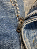 80s Levis Jeans Heavily Stained White Tab Made In Belgium 266 Blau S-M - RareRags