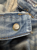 80s Levis Jeans Heavily Stained White Tab Made In Belgium 266 Blau S-M - RareRags