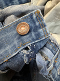 80s Levis Jeans Heavily Stained White Tab Made In Belgium 266 Blau S-M - RareRags
