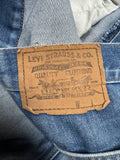 80s Levis Jeans Heavily Stained White Tab Made In Belgium 266 Blau S-M - RareRags