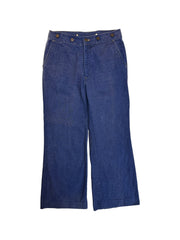 80s H.I.S. Jeans Playboy Buttons Blau S-M - RareRags
