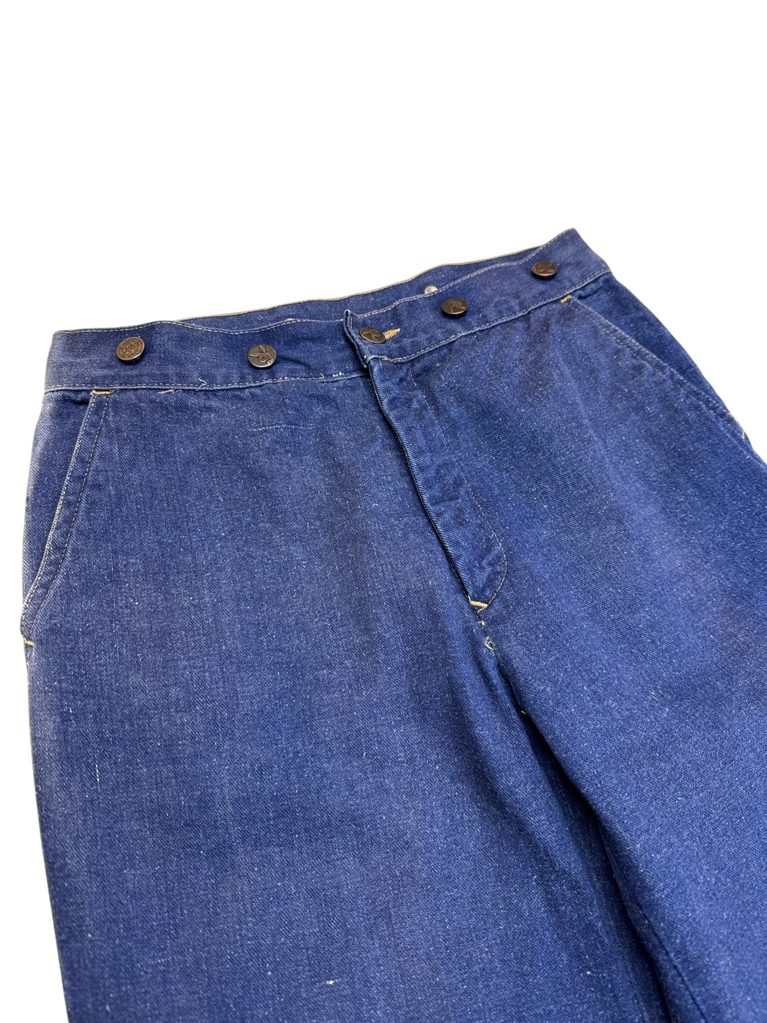80s H.I.S. Jeans Playboy Buttons Blau S-M - RareRags