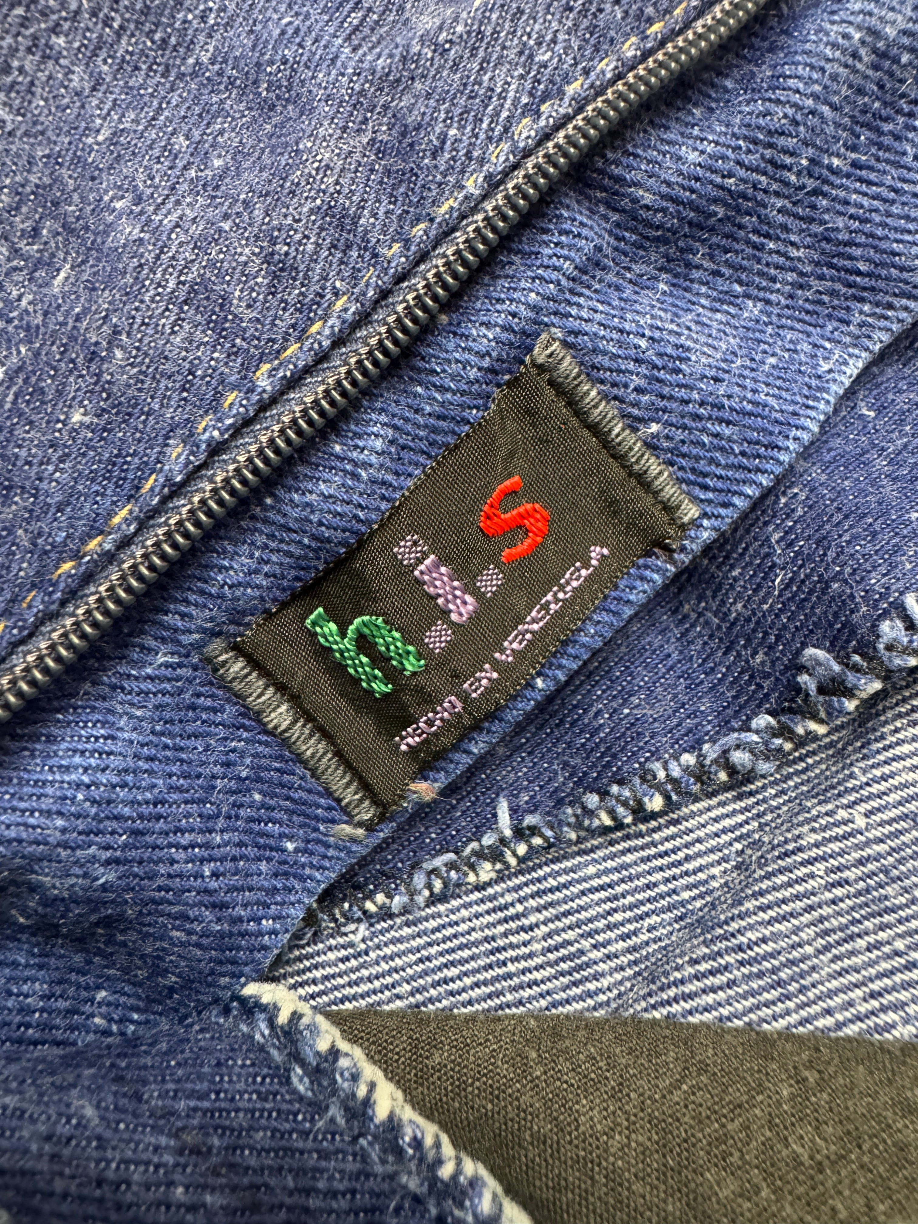 80s H.I.S. Jeans Playboy Buttons Blau S-M - RareRags