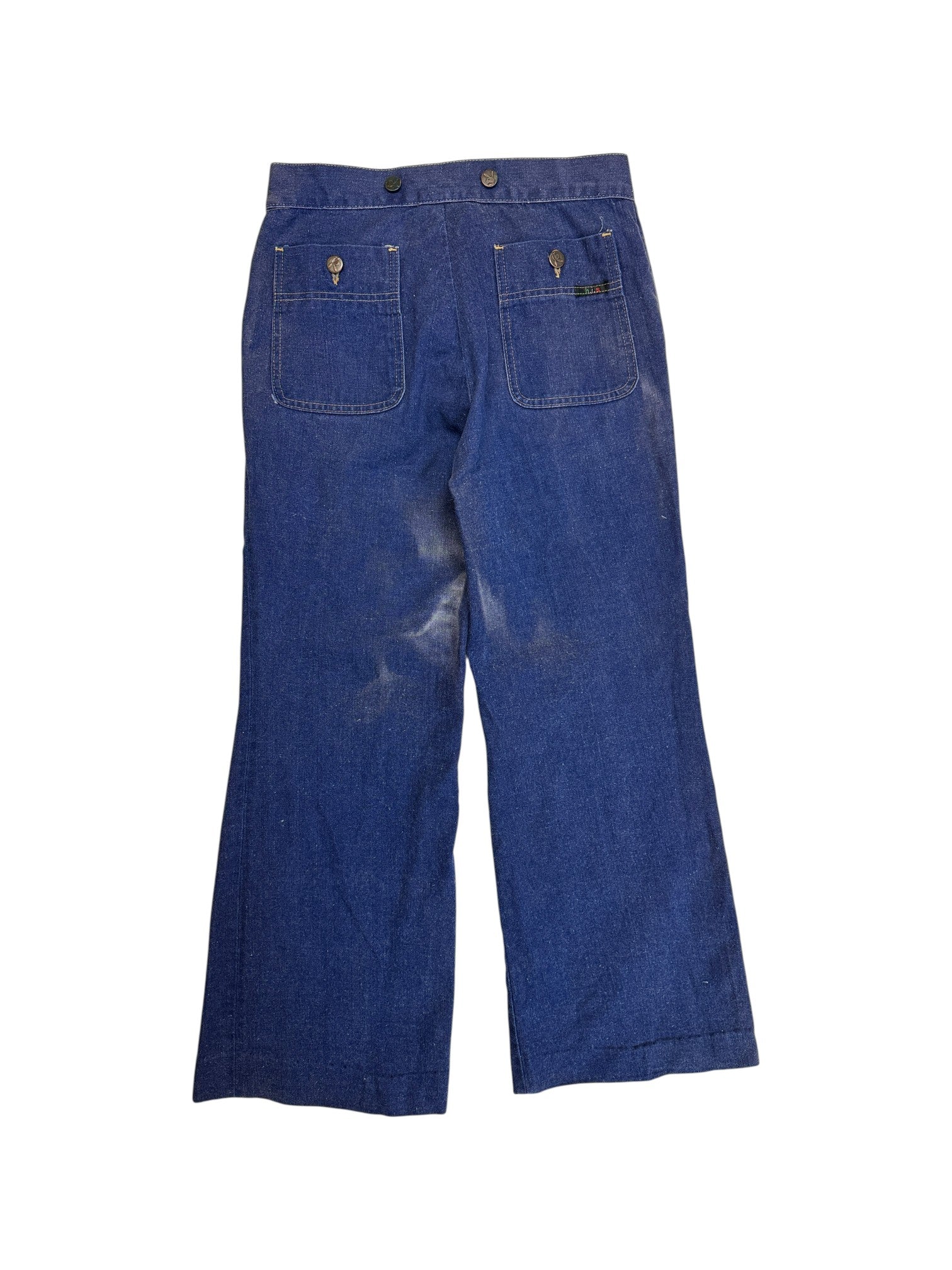80s H.I.S. Jeans Playboy Buttons Blau S-M - RareRags