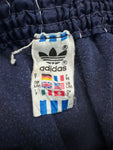 Vintage Adidas Shorts 80s Nadelstreifen Glanz Sprinter Dunkelblau D7 L