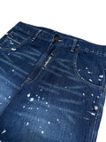 90s Pelle Pelle Baggy Jeans Dark Denim Paint Splatter Blau W34 L34 - RareRags