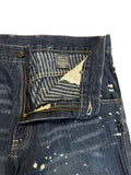 90s Pelle Pelle Baggy Jeans Dark Denim Paint Splatter Blau W34 L34 - RareRags