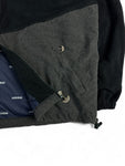 Vintage Adidas Fleecejacke 90s Trefoil-Zip Made In Spain Schwarz Grau (8) L-XL