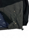 Vintage Adidas Fleecejacke 90s Trefoil-Zip Made In Spain Schwarz Grau (8) L-XL