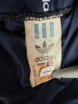 Vintage Adidas Fleecejacke 90s Trefoil-Zip Made In Spain Schwarz Grau (8) L-XL