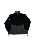 Vintage Adidas Fleecejacke 90s Trefoil-Zip Made In Spain Schwarz Grau (8) L-XL