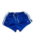 Vintage Adidas Shorts 80s Glanz Sprinter "Santiago" Nadelstreifen Made In West Germany Blau M-L