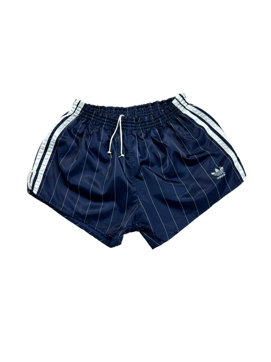 Vintage Adidas Shorts 80s Glanz Sprinter Nadelstreifen Made In West Germany Dunkelblau D7 L