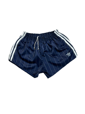 Vintage Adidas Shorts 80s Glanz Sprinter Nadelstreifen Made In West Germany Dunkelblau D7 L