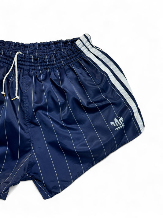 Vintage Adidas Shorts 80s Glanz Sprinter Nadelstreifen Made In West Germany Dunkelblau D7 L