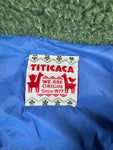 Vintage Titicaca Sherpa-Fleecejacke Mit Kapuze 90s Japanese Brand Grün Blau XS-S