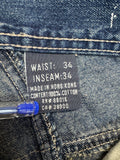 90s Pelle Pelle Baggy Jeans Custom Elements Dunkelblau W34 L34 - RareRags