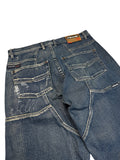 90s Pelle Pelle Baggy Jeans Custom Elements Dunkelblau W34 L34 - RareRags