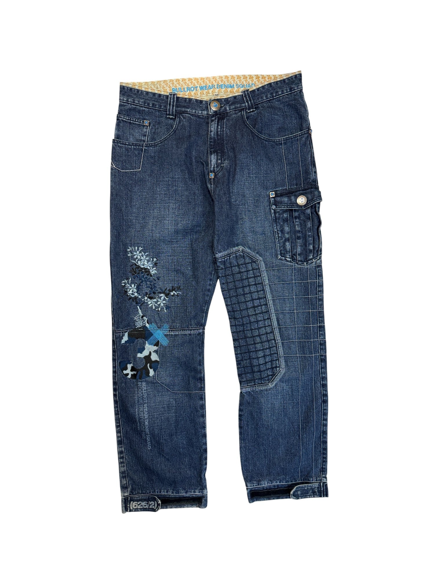 00s Bullrot Baggy Jeans Japanese Design Blau L-XL - RareRags