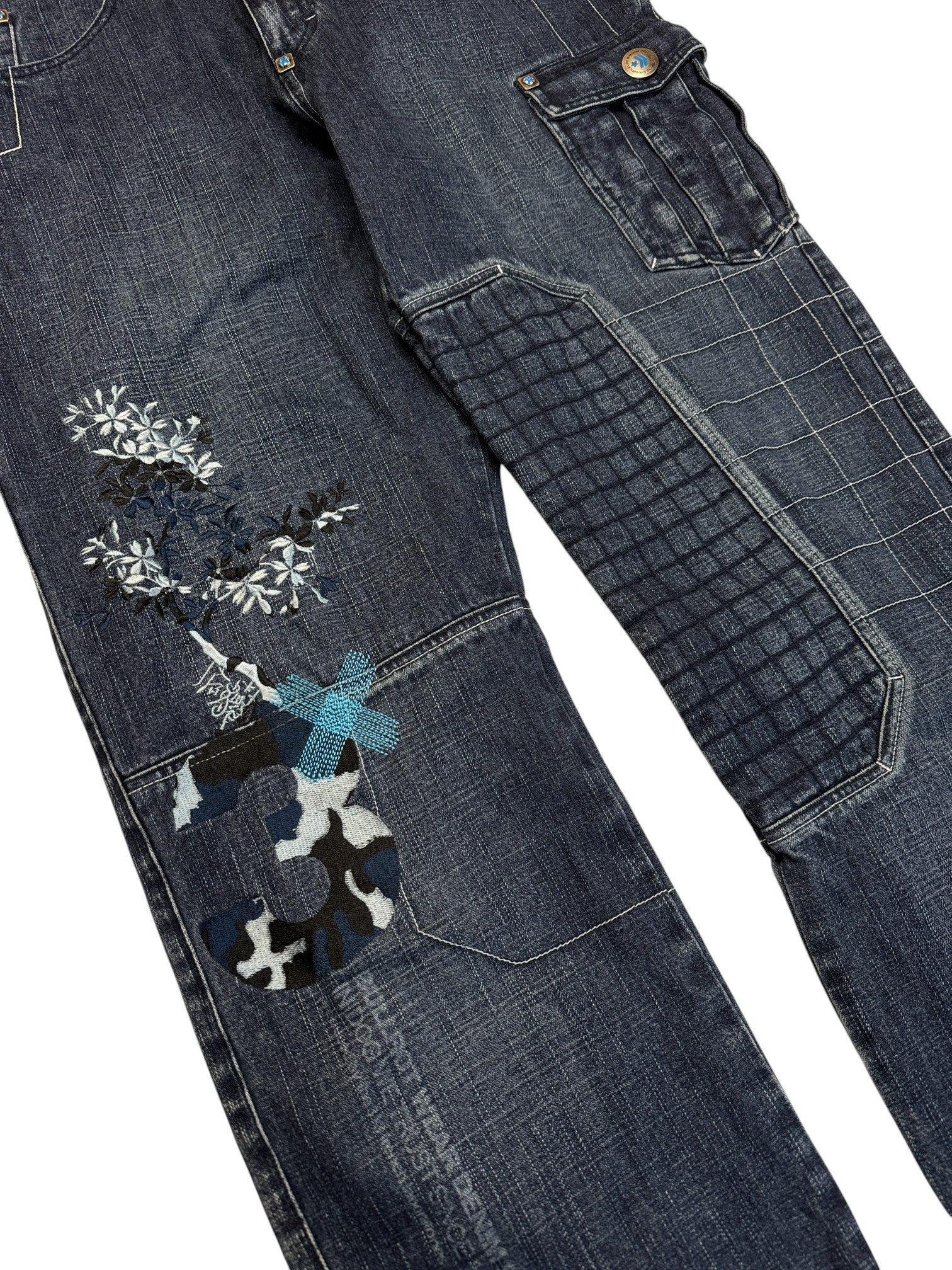 00s Bullrot Baggy Jeans Japanese Design Blau L-XL - RareRags