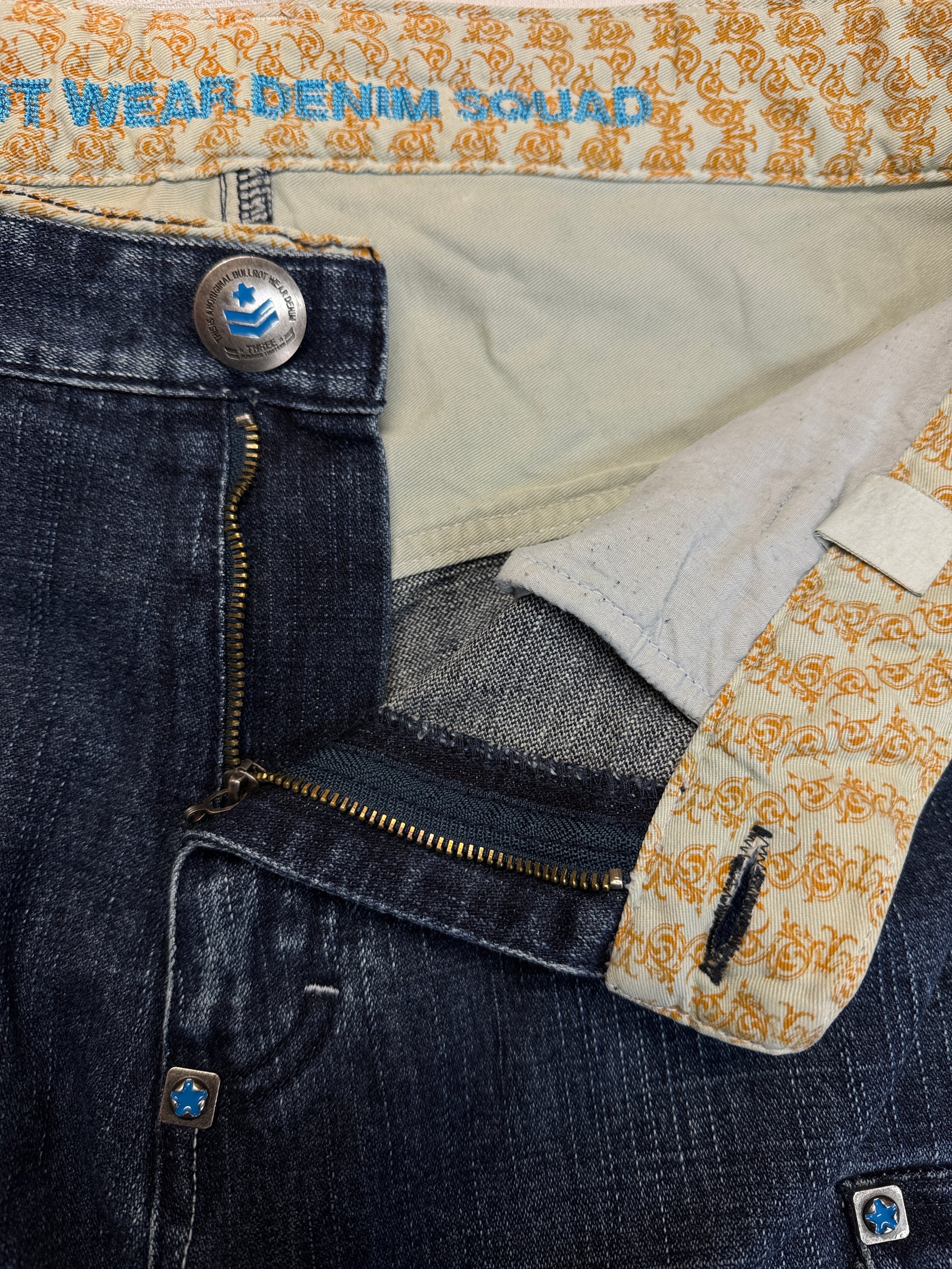 00s Bullrot Baggy Jeans Japanese Design Blau L-XL - RareRags