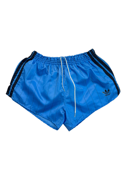 Vintage Adidas Shorts 80s Glanz Sprinter Nadelstreifen Made In West Germany Blau D6 M-L
