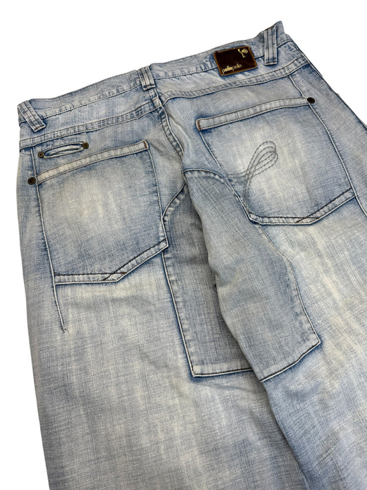 90s Pelle Pelle Baggy Jeans Sample Hellblau W36 L34 - RareRags