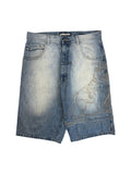 90s Pelle Pelle Jorts Baggy Embroidery Blau W34 - RareRags