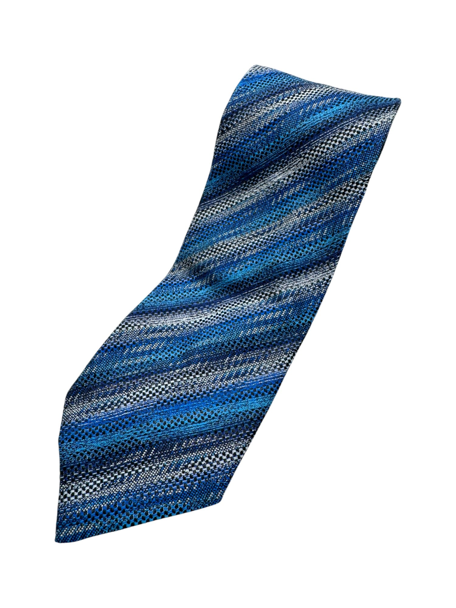 Vintage Missoni Krawatte 90s Made In Italy Seide Blau - RareRags