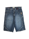 90s Pelle Pelle Jorts Baggy Embroidery Dark Denim Blau W34 - RareRags