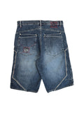 90s Pelle Pelle Jorts Baggy Embroidery Dark Denim Blau W34 - RareRags