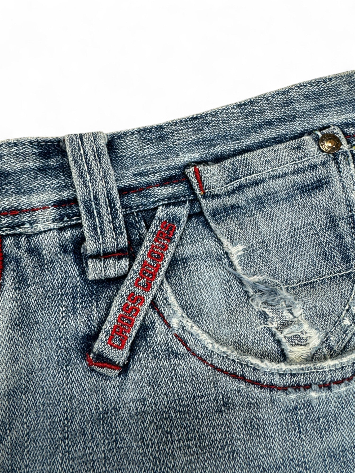 Vintage Cross Colours Jorts 90s Baggy Y2K Blau 32