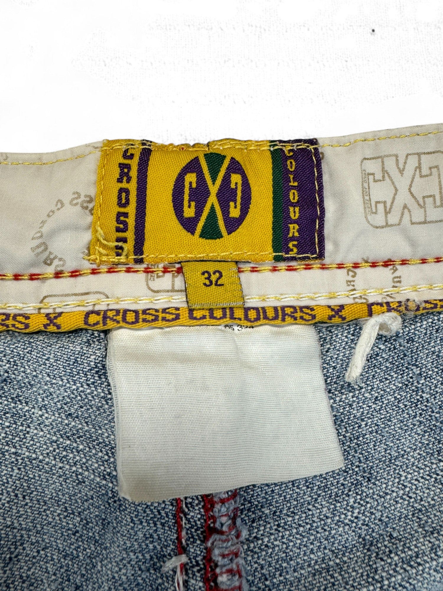 Vintage Cross Colours Jorts 90s Baggy Y2K Blau 32
