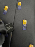 Olandre Krawatte 00s "Nokia" Handy Print Dunkelblau