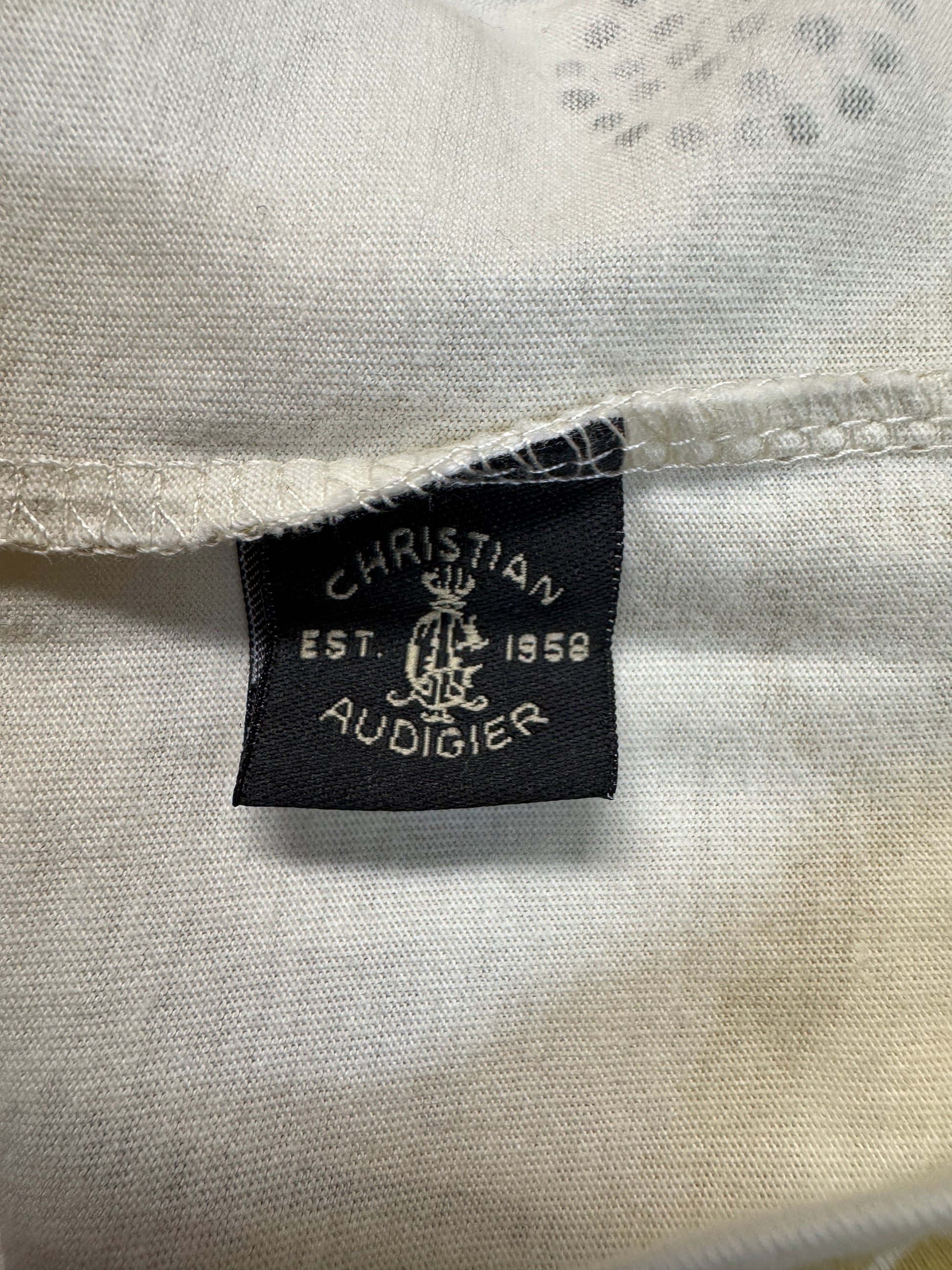 00s Christian Audigier Shirt Skull&Strass Weiß Gold XL - RareRags