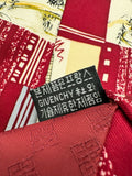 Vintage Givenchy Krawatte 90s Violine Print Rot