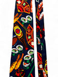 Vintage Atlas Design Krawatte 90s Made In Korea Sushi Print Bunt